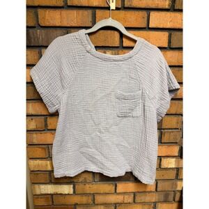 Madewell Lightspun Renwood Button-Back Top In Faded Lavender